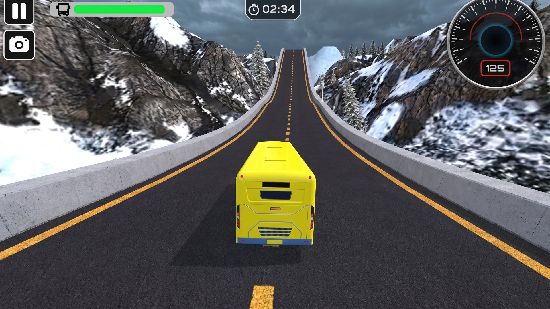 Bus Simulator, автобус на горном шоссе