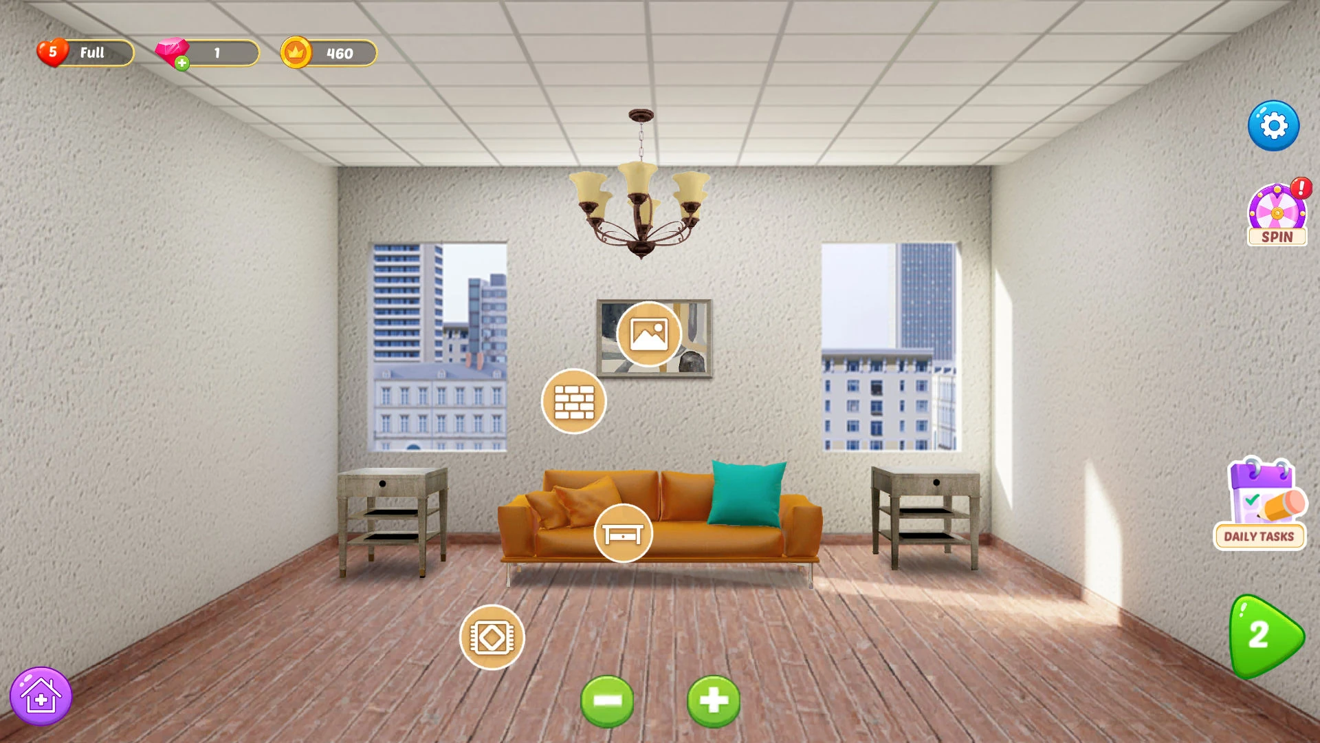 House Design, три в ряд с оформлением интерьера