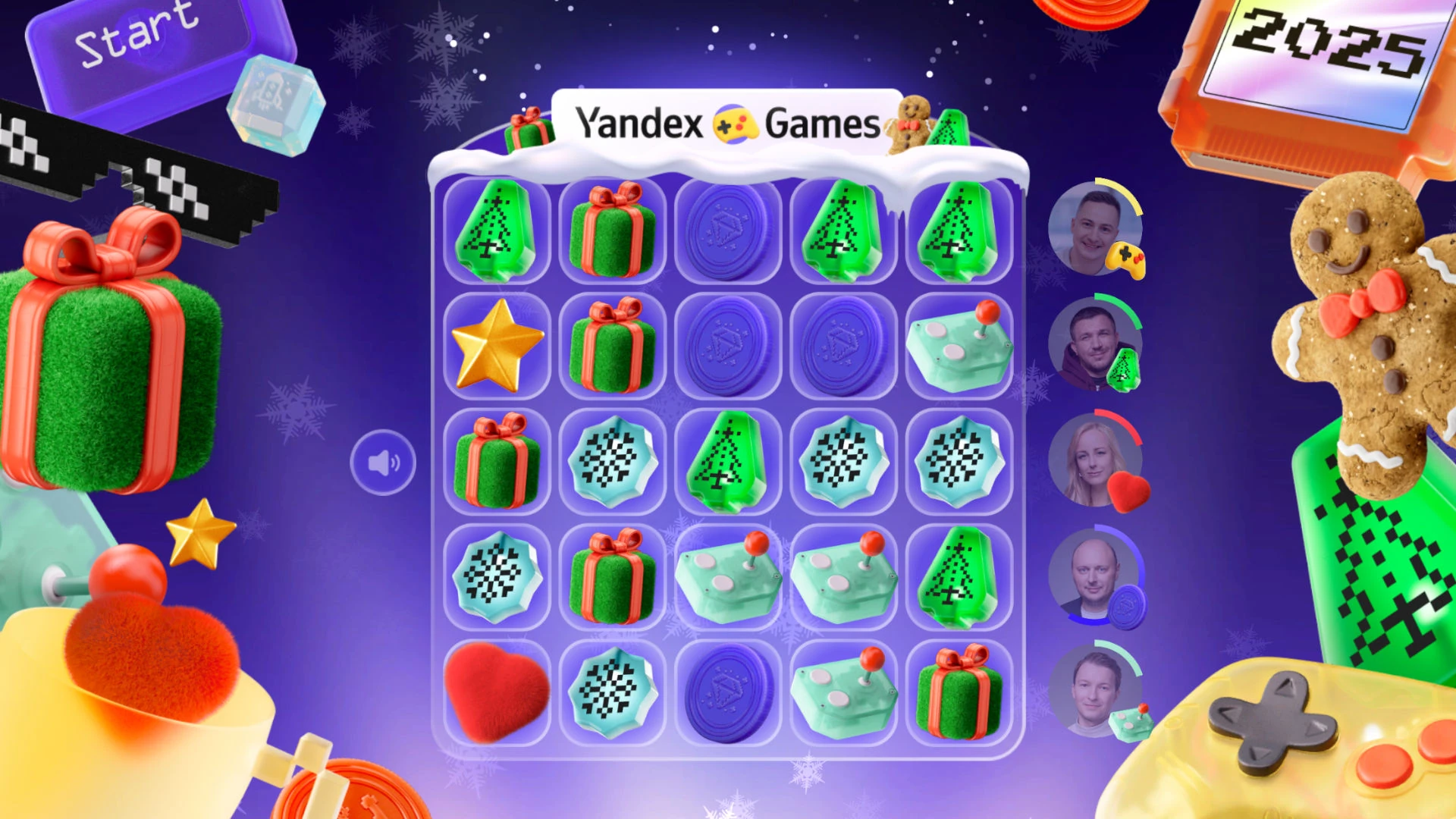 Новогодний три в ряд, сделанный для Yandex Games